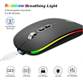 Miniatyrbillede 3 af 5: 2.4g+bt5.1 Dual Mode Trådløs Mus Genopladelig Led Lysende Lydløs Mus Til Desktop Laptop Computer