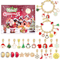 Miniatyrbild 1 av 5: Mode Jul Adventskalender Xmas Blind Box Charm DIY Armband Making Set Handheld 24 Countdown Calendar DIY Smycken Present style 5