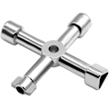 Miniatyrbilde 1 av 5: Multifunksjon 4-veis universal trekantnøkkel, multifunksjonell, universal kryssbryternøkkel, for heiser, elektriske skap, ventiler (sølv)