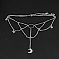 Miniatyrbillede 4 af 5: Udklædningshalskæde Kunstnerisk Legering Halvmåne Stjerner Gotisk Choker Halskæde til Stævnemøder