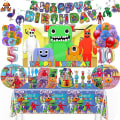 Pikkukuva 2 / 5: Garten Of Banban Syntymäpäiväjuhlien koristelu Lapset Suihku Pojat Tytöt Pöytätarvikkeet Muki Pöytäliina Numerot Ilmapallokakku Tausta Birthday banner 1pc