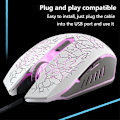 Miniatyrbillede 2 af 3: Gaming Mus Ledning, Usb Optisk Computermus Med Rgb Baggrundsbelysning, 4 Justerbare Dpi Ergonomisk Gamer Laptop Mus - Hvid