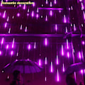 Pikkukuva 3 / 5: LED-valot juhliin, suihku, sade, joulukuusi, puutarha, ulkokäyttöön, violetti Q