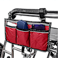Miniatyrbillede 3 af 4: Multifunktionel kørestol scooter armlæn side taske rollator hængende pose opbevaringsorganisator vinrød (gratis fragt)