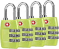 Bagagelås (4-pack) - 3-siffriga kombinationshänglås - Godkänt reselås för resväskor och bagage (grön1)