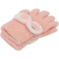 Miniatyrbild 3 av 3: Vintervarma handskar för småbarn, söta rosetter, stickade handskar med fulla fingrar, stretchiga vantar för små flickor och pojkar i åldern 2-5 år