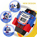 Miniatyrbillede 4 af 5: Transformer-ur til børn, robot-transformerlegetøj, digitalt ur, tegneseriehelte-ure til drenge, elektroniske læringsgaver til piger