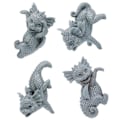 Miniatyrbild 1 av 4: 4 st Drakprydnader Syntetisk Harts Realistisk Drakstaty Blomkrukor Hängande Drakfigurer för Uteplats Gräsmatta Trädgård