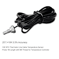 Miniatyrbillede 2 af 4: 10k Ntc Termistor Linjekabel Temperatur Sensor Probe 1m Længde Med M6 Gevind Til Temperaturregulator