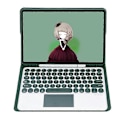 Pikkukuva 4 / 5: YT098B-A Yhteensopiva iPad Air (2020) / (2022) Pyöreät näppäimet Langaton Bluetooth-näppäimistö kosketuslevyllä, ihoa myötäilevä iskunkestävä jalusta DarkGreen
