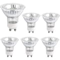 GU10 Halogenlampor (6-pack) — 35/50 Watt, 220 Volt, 2800K; GU10 Halogenspotlights, Varmvit.