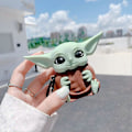 Pikkukuva 3 / 5: 3D Yoda -kotelo AirPod 2/1 -kotelolle, 3D Söpö Sarjakuva Naiset Tytöt Lapset Tyylikäs Muoti Chic Ihana Kawaii Yoda Vauvan Muoto Avaimenperä PVC-kotelo Airpods 1 &