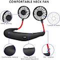Miniatyrbillede 3 af 5: Bærbar halsventilator, håndfri personlig mini-ventilator USB hals hænge ventilator, 360 graders fri rotation personlig køleventilator håndholdt bærbar ventilator, bærbar halsventilator