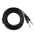 Miniatyrbillede 2 af 5: 2m/2.2yd DIY Erstatningskabel Kompatibelt med Aviation Headphone Headset Fly 1/4' Dual GA Plug-YM
