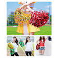 Miniatyrbilde 2 av 2: 24 stk. Cheerleading Pom Poms Metallisk Folie Cheer Pom Poms med Plasthåndtak for Voksne Barn Cheerl b