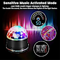 Miniatyrbilde 2 av 5: Diskokule LED Diskokule, RGB Diskolys, Partylys, Musikkstyrt