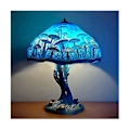 Miniatyrbillede 1 af 5: Bordlampe i farvet glas med plantemotiv, farverig sengelampe til soveværelset, svampeformet retro natlampe med atmosfære