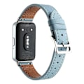 Miniatyrbillede 1 af 4: Kompatibel med Samsung Galaxy Fit3 Ægte Læder Urrem Udskiftning Azure