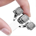 Miniatyrbillede 4 af 5: 6 stk. Penholder Taske Rustfrit Stål Penholder Klip Sølv 3 Huller Penholder Til Notesbog, Kontor