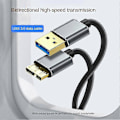 Pikkukuva 3 / 5: Ulkoinen kiintolevyn kaapeli USB Micro-B HDD-kaapeli Micro-B datakaapeli SSD Sata -kaapeli kiintolevylle Micro-B USB3.0, 0,5M Edition d