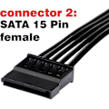 Miniatyrbillede 5 af 5: 1 stk. SATA strømforsyningsforlængerkabel, 15-benet SATA han til hun forlænger strømkabeladapter til harddisk HDD, SSD, 30 cm