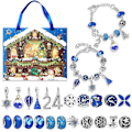 Miniatyrbild 1 av 5: Mode Jul Adventskalender Xmas Blind Box Charm DIY Armband Making Set Handheld 24 Countdown Calendar DIY Smycken Present style 12