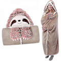 Miniatyrbillede 1 af 5: Sloth Bærbar Hætteplaid Blød Sød Varm Fluffy Sloth Hætteplaid Gaver Til Kvinder XRH