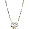 Miniatyrbilde 1 av 5: Hjertekjede med klar cubic zirconia (gull)