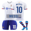 Pikkukuva 1 / 2: 23-24 Barcelona vieras valkoinen nro 9 Lewandowski pelipaita nro 8 Pedri 21 De Jong 6 Garvey jalkapallopuku NO.10 MESSI XL