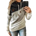 Pikkukuva 1 / 2: Naisten syksyn talvi Colorblock pitkähihaiset casual puserot Black 2XL