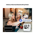 Miniatyrbillede 2 af 2: Klistermærkeprintermaskine - Mini Bluetooth Blækfri Termisk Fotoprinter Kompatibel Med Android Ios