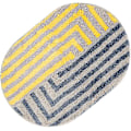 Pikkukuva 1 / 5: Tflycqsoft Fluffy Microfiber Oval kylpyhuonematot Liukumaton, vahva vettä imevä kylpymatto (siniset ja valkoiset raidat, 18"x26")