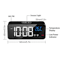 Miniatyrbillede 5 af 5: LED Display Digital Vækkeur, USB-ladeport, Lydkontrol, Alarmringetoner, Justerbar Lydstyrke og Lysstyrke, 12/24 H, Snooze Funktion - Sort