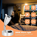 Miniatyrbillede 5 af 5: Indvendig Belysning Spot Lampe Auto LED Lys 2 stk - RV Læselampe 3000K 180 Graders Rotation til Camper Van Båd Campingvogn Køretøj Autocamper