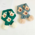 Miniatyrbillede 2 af 5: Børn Strikkede Halstørklæder Halsvarmer Tyk Varm Pompom Halstørklæde