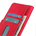 Miniatyrbillede 5 af 5: KHAZNEH Kompatibel med Sony Xperia 10 VI Etui Retro Læder Stand Folio Telefon Cover Red