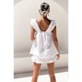 Miniatyrbild 4 av 5: Dam 2-delat Set Sommar Mode Volang Cami Och Casual Shorts Set Bomulls Pyjamasset-ZZY