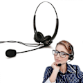 Miniatyrbillede 3 af 5: USB Støjreducerende Headset med Mikrofon Svanehals Mikrofon Call Center Kontor PC Computer On Ear Kablede Hovedtelefoner