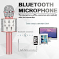 Miniatyrbild 2 av 2: Trådlös Bluetooth Karaoke Mikrofon, födelsedagspresenter för 6-15 åriga flickor och pojkar, festgåva för tonårspojkar och flickor, leksaker för åldrarna 4-12 - färg: Roséguld-ZZY