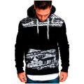 Miniatyrbild 1 av 2: Herr Jultröja med printed huvtröja Tröjor långärmad huva Xmas Activewear Toppar Black 4XL