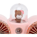 Miniatyrbillede 3 af 5: USB Bordventilator Stærk Vind Bordventilator Natlampe 3 Hastigheder Dobbelt Blad Design Til Soveværelser (pink)