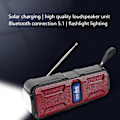 Miniatyrbillede 4 af 5: Solar Bluetooth lydlys udendørs lommelygte Bluetooth 5.1 radio multifunktions kort højttaler FM radio bærbar højttaler