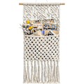 Miniatyrbild 1 av 5: Tidningsförvaring Organizer Posthållare Väggmonterad Bomullsvävning Hängande Ficka, boho Heminredning, Elfenben, 33cm(b) 82cm(l)