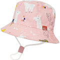 Miniatyrbild 1 av 4: Barnhatt Justerbar Solhatt Andningsbar Strandhatt För Pojkar Flickor_ll Pink Alpaca 12-24 Months