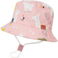 Miniatyrbilde 1 av 4: Barnebøttehatt Justerbar Solhatt Pustende Strandhatt For Gutter Jenter_ll Pink Alpaca 12-24 Months
