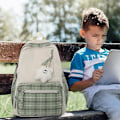 Miniatyrbild 3 av 5: Söt skolväska Kawaii - Rutig skolväska för flickor | Söt högskola flickor damer resor skola lätt