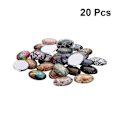 Miniatyrbillede 2 af 4: 20 stk. Folkloristisk Tids-ædelsten Oval Glas Patch Glas Gennemsigtig Tids-ædelsten Patch Forsyninger til Smykker DIY Håndværk