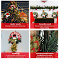 Miniatyrbillede 4 af 5: Lille julekrans i rattan med vedhæng til julepynt