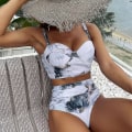 Miniatyrbild 2 av 3: Kvinnors sommarsemester strandbikini set sexig behå topp hög midja trosor baddräkt baddräkt B XL