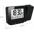 Miniatyrbild 4 av 4: LED-projektionsväckarklocka, Digital klocka med stor LCD-display, Digital projektionsklocka med dubbla alarm, Snooze-funktion, Inomhustermometer